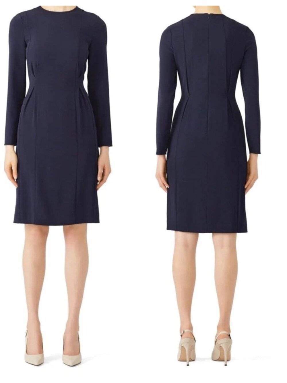 Designer L.K. Bennett London Jessica dress sloane blue Size 12US, satin, sheath